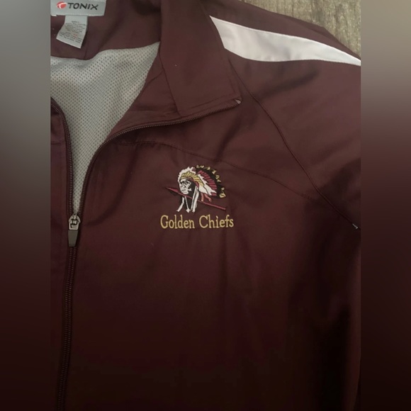 TONIX Men’s Full Zip Golden Chiefs  Jacket maroon and white - Picture 5 of 8